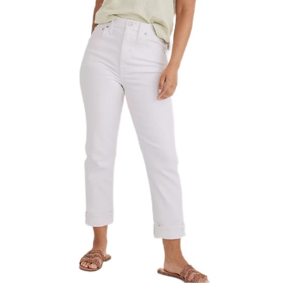 Madewell | The High-Rise Slim Boyjean in Tile White Size 28 - Picture 4 of 12